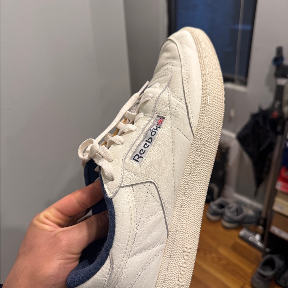 Reebok White and Blue Sneakers